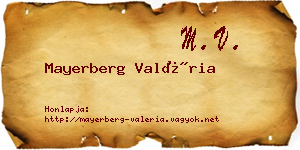 Mayerberg Valéria névjegykártya